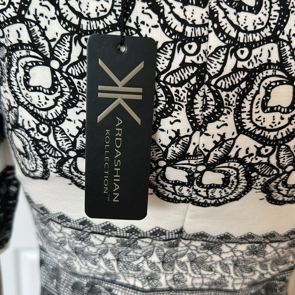 Kardashian Kollection Black and White Striped Midi Dress - Picture 5 of 15